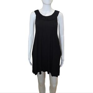 MICHAEL STARS LUXE-Line "Maggie" Black Ruched Neckline A-Line Mini Dress Size XS